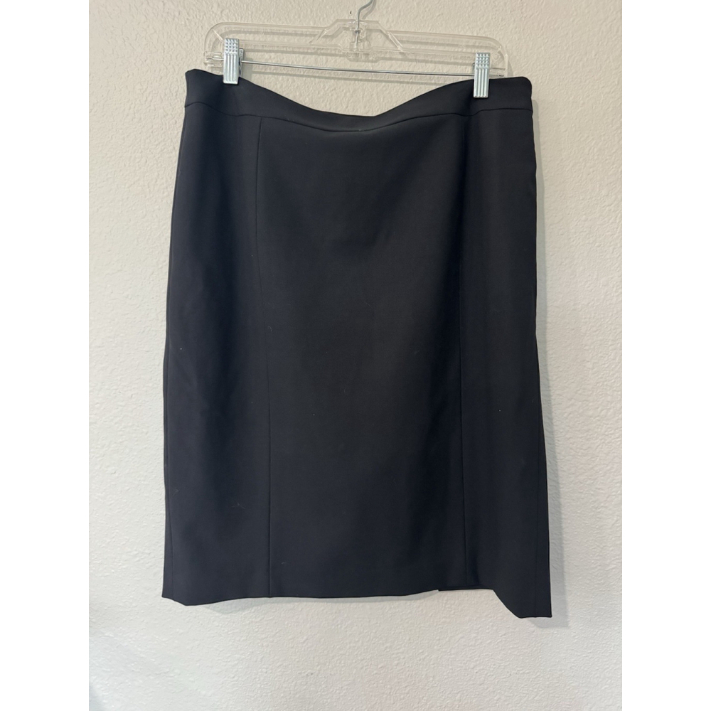 Lafayette 148 New York Stretch Black Pencil Skirt Sz 12